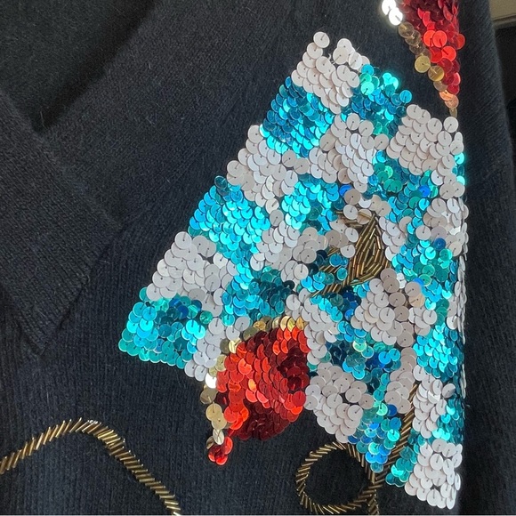 Vintage 1980s card game Angora blend sweater size medium - Picture 7 of 15